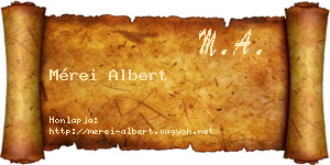 Mérei Albert névjegykártya